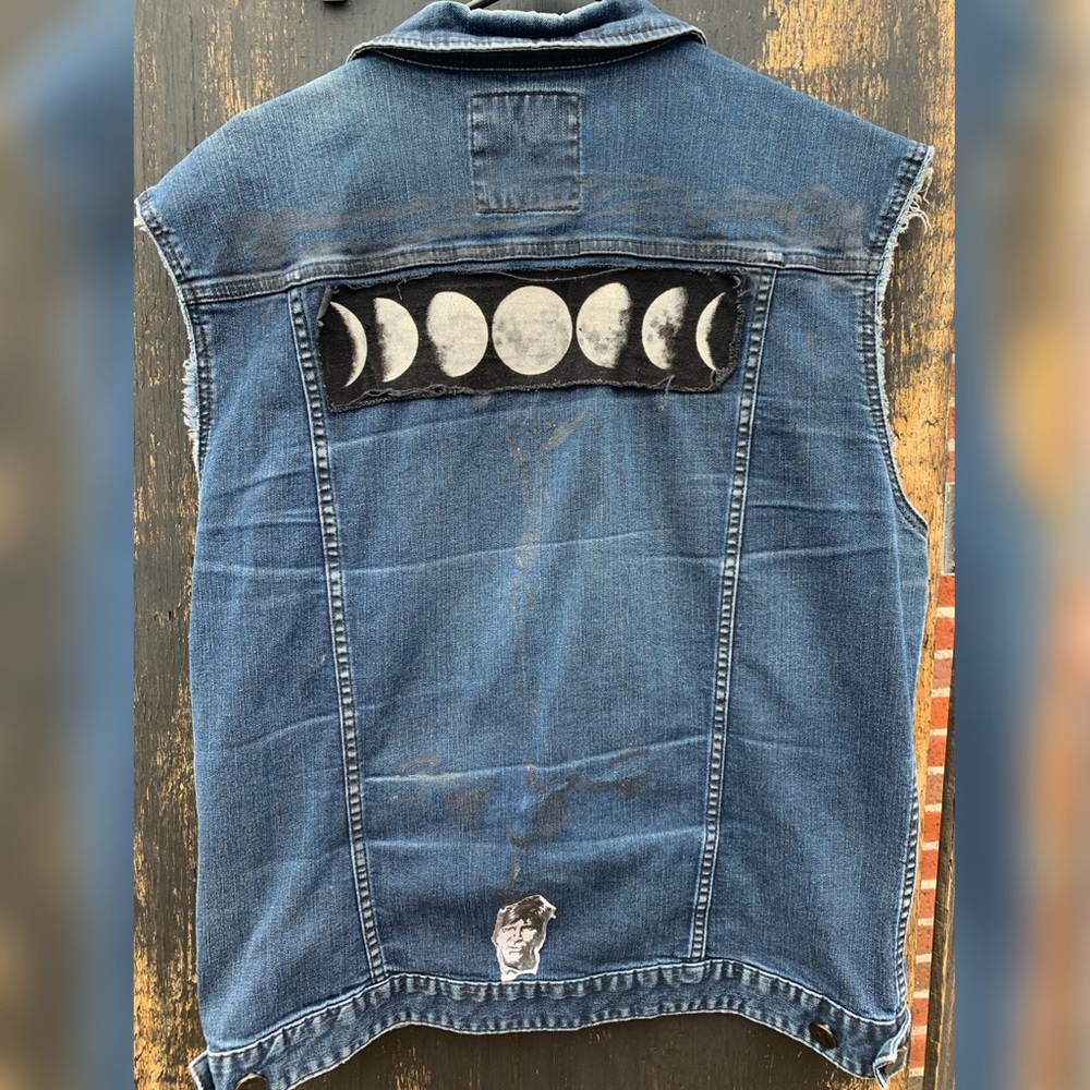 Men’s Moon Jean Jacket Vest XL